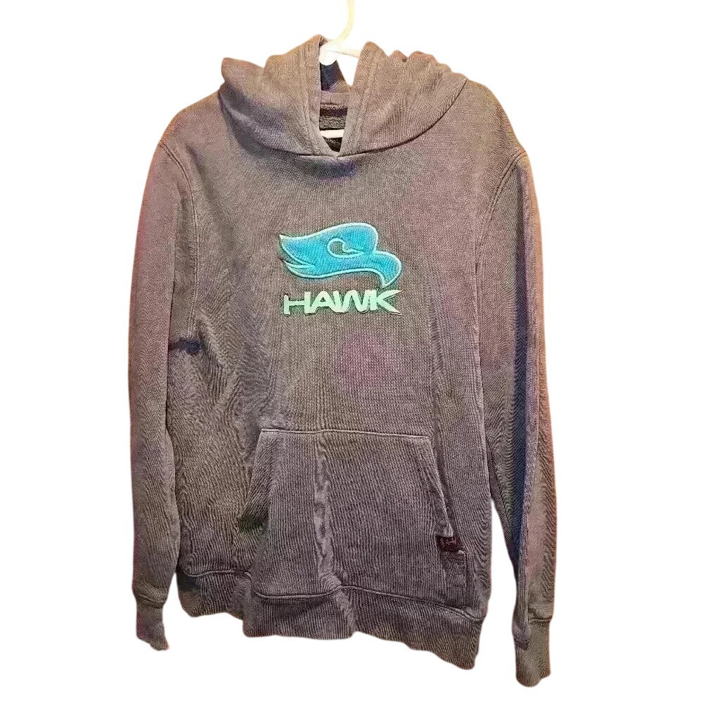 Tony Hawk Youth Sweatshirt Hoodie sz 7x Grey Blue Logo Thrashed Play Distressed